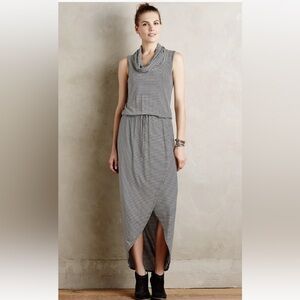 Anthropologie Dolan Left Coast Collection Cowl Neck Knit Midi Dress Striped Sz S